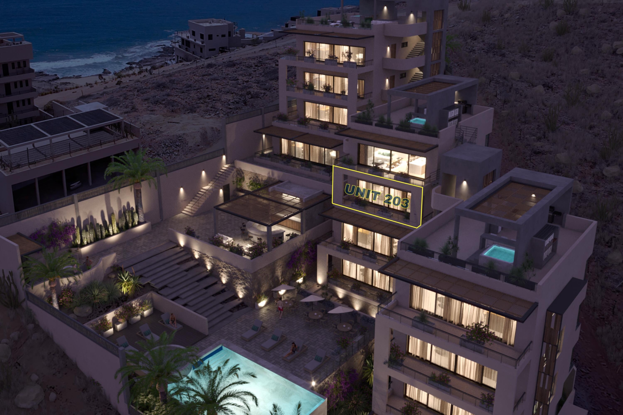 Los Cabos Halo Of Cerritos Welcome to Halo of Cerritos unit 203, a spacious ocean- – Halo Middle Tower Beach View, Pacific, Pacific, BS