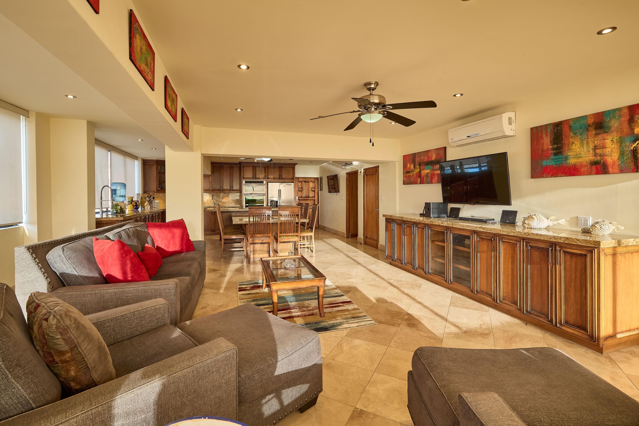 Los Cabos Villas De México Condo 201 is a 3-bedroom, 2.5-bath pentgarden in Villas Mexico, inside Campestre San José. It delivers the mix everyone wants here: privacy, outdoor living, and convenience. The layout is bright and functional, with the living area opening directly to a private pentgarden terrace — a standout space for relaxing, dining, or entertaining.All three bedrooms are well-sized. The primary suite offers its own balcony, a spacious bathroom, and generous closet space. The kitchen and living area are designed for everyday comfort and practicality. The condo also includes underground parking with a private storage unit, which is a real advantage in this community. Campestre owners have the option to access the Campestre Beach Club, the Jack Nicklaus golf course, gym, pickleball courts, and enjoy 24/7 gated security.The location is one of the big selling points: minutes from the beach, supermarkets, schools, restaurants, and downtown San José. Condo 201 works well as a full-time home, an easy lock-and-leave getaway, or a strong rental investment with consistent demand. for sale