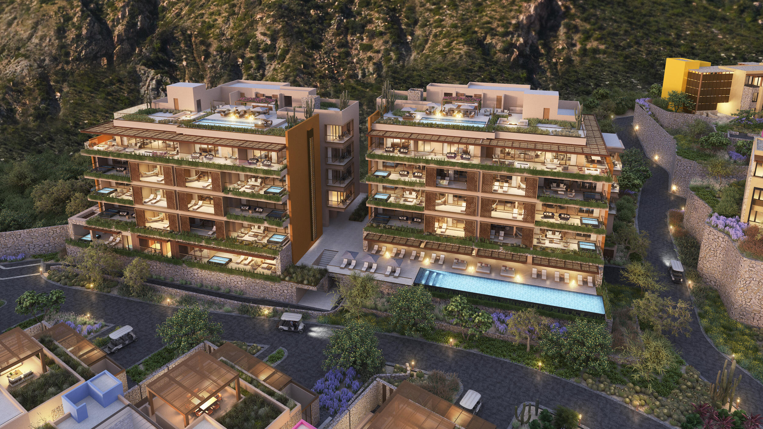 Esperanza St Regis Residences This unique, ground-floor residence offers a one-of-a-kind oversized floor plan just steps from the exclusive Owners Lounge. The residence features a massive private terrace with a pool and exterior kitchen, capturing elevated ocean for sale