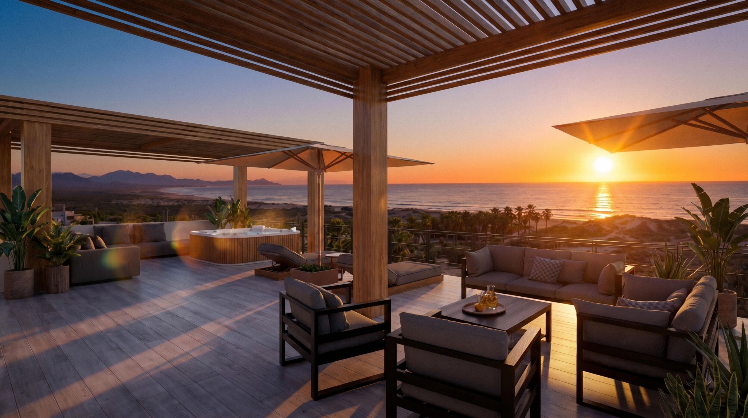 Esperanza Ciudad Cerritos LAST REMAINING PENTHOUSE WITH ELEVATOR & ENCLOSED GARAGE AVAILABLE! COMPLETION ONLY A FEW MONTHS AWAY! Located just 400m from the sand, Unit #303 is a premier two-story penthouse offering unobstructed ocean and mountain for sale