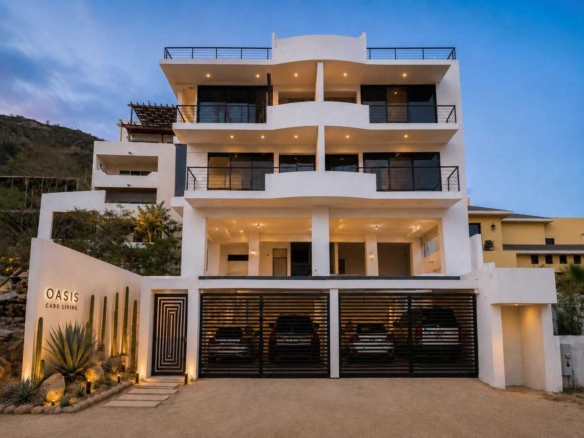 Esperanza Lomas Del Faro Welcome to Oasis Cabo Living, an upscale boutique community inspired by the natural beauty and relaxed lifestyle of Baja. Located in a sought-after residential neighborhood adjacent to Pedregal, you're just a minute's walk or drive to the marina, Medano Beach, restaurants, shopping, and Cabo's vibrant nightlife.This beautifully designed 2-bedroom, 2-bath residence offers 1,259 sq. ft. (117 m²) of contemporary living space with 9-foot ceilings and expansive floor-to-ceiling retractable glass doors that create seamless indoor-outdoor living. The open-concept floor plan flows onto a spacious private terrace with sweeping ocean and city – 2568 Don Alberto, Cabo San Lucas, BS